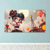 Steampunk Betty 2 Canvas Afdruk (Insitu (Houten vloer))