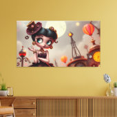Steampunk Betty 2 Canvas Afdruk (Insitu (Woonkamer))