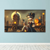 Steampunk Betty Canvas Afdruk (Insitu (Houten vloer))