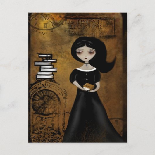 Steampunk Bibliophile Briefkaart (Voorkant)