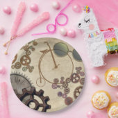 Steampunk Bicycle Borden voor papier Papieren Bordje (Feest)