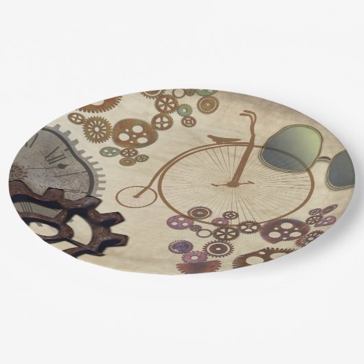 Steampunk Bicycle Borden voor papier Papieren Bordje (Gekanteld)