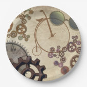 Steampunk Bicycle Borden voor papier Papieren Bordje (Voorkant)