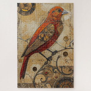 Steampunk Bird Art moeilijk Legpuzzel