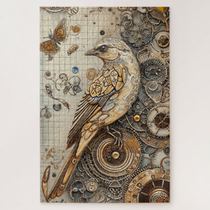 Steampunk Bird Art moeilijk Legpuzzel