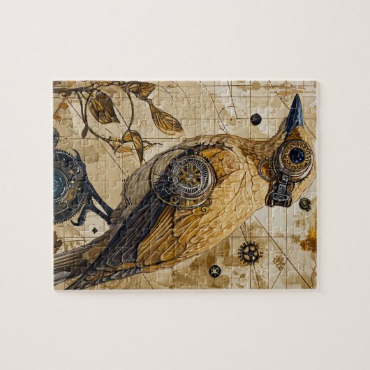 Steampunk Bird Art Small Legpuzzel (Horizontaal)