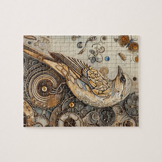 Steampunk Bird Art Small Legpuzzel (Horizontaal)