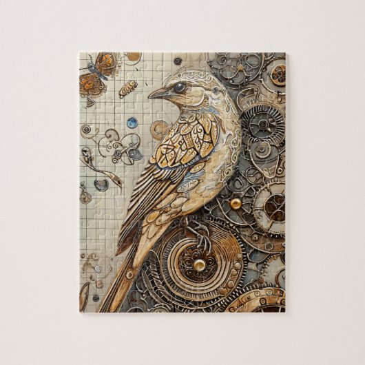 Steampunk Bird Art Small Legpuzzel (Verticaal)