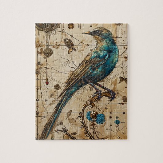 Steampunk Bird Art Small Legpuzzel (Verticaal)