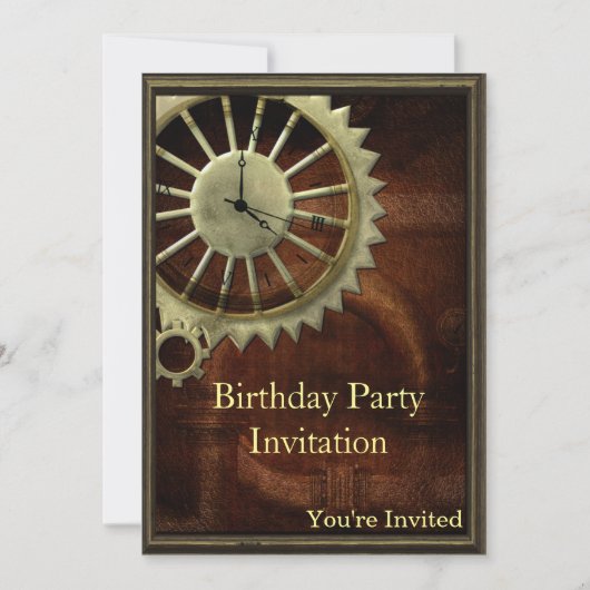 Steampunk Birthday Kaart (Voorkant)