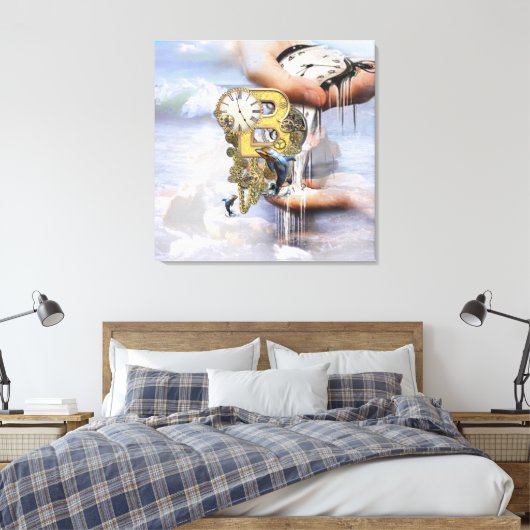 Steampunk Birthday letter B Canvas Afdruk (Insitu (Slaapkamer))