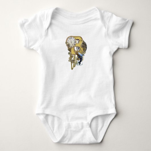Steampunk Birthday letter B Romper (Voorkant)