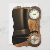 Steampunk Birthday Party Invitation Kaart (Achterkant)