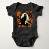 Steampunk Black Cat Halloween Romper (Voorkant)