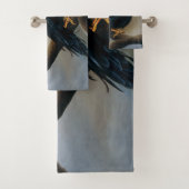 Steampunk Black Raven Bad Handdoek (Insitu)