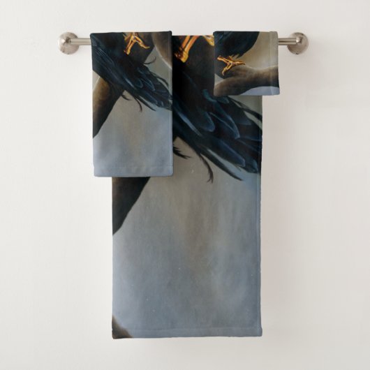 Steampunk Black Raven Bad Handdoek (Insitu)