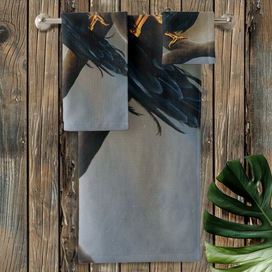 Steampunk Black Raven Bad Handdoek