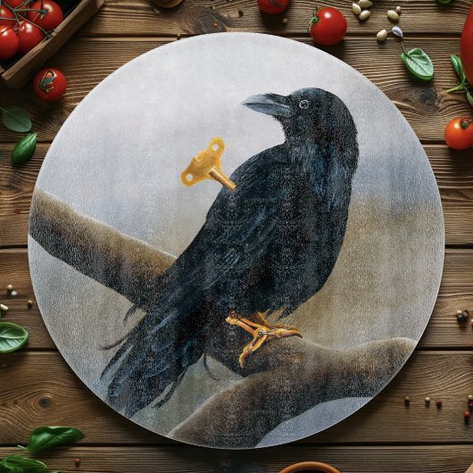 Steampunk Black Raven Snijplank
