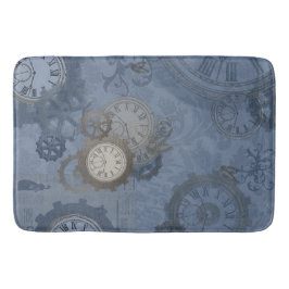 Steampunk blauw afdrukken  badmat