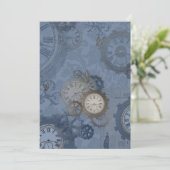 Steampunk blauwdruk aankondiging (Staand voorkant)