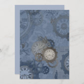 Steampunk blauwdruk aankondiging (Voorkant / Achterkant)