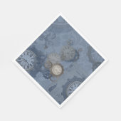 Steampunk blauwe  afdruk servet (Hoek)
