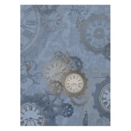 Steampunk blauwe  afdruk tafelkleed