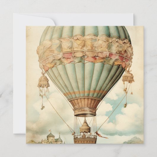  Steampunk Blauwe Hete Luchtballon (Voorkant)