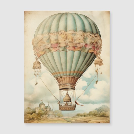 Steampunk Blauwe Hete Luchtballon (Voorkant)