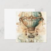  Steampunk Blauwe Hete Luchtballon (2) (Voorkant / Achterkant)
