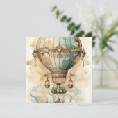 Steampunk Blauwe Hete Luchtballon (2) (Staand voorkant)