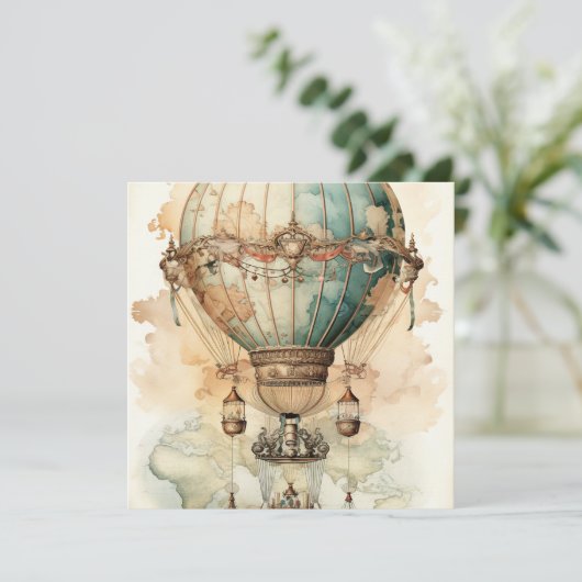  Steampunk Blauwe Hete Luchtballon (2) (Staand voorkant)