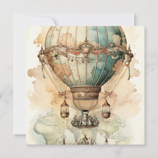  Steampunk Blauwe Hete Luchtballon (2) (Voorkant)