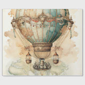  Steampunk Blauwe Hete Luchtballon (2) Cadeaupapier (Vlak)