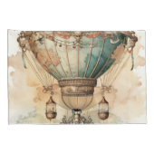  Steampunk Blauwe Hete Luchtballon (2) Kussensloop (Achterkant-Rechts)