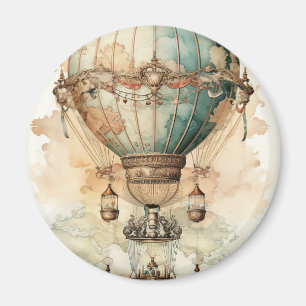  Steampunk Blauwe Hete Luchtballon (2) Magneet