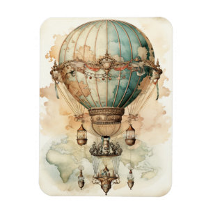  Steampunk Blauwe Hete Luchtballon (2) Magneet