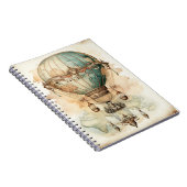  Steampunk Blauwe Hete Luchtballon (2) Notitieboek (Rechterzijde)