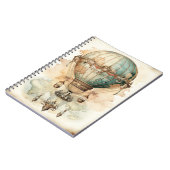  Steampunk Blauwe Hete Luchtballon (2) Notitieboek (Linkerzijde)