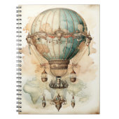  Steampunk Blauwe Hete Luchtballon (2) Notitieboek (Voorkant)