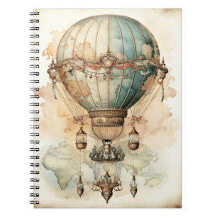 Steampunk Blauwe Hete Luchtballon (2) Notitieboek