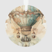  Steampunk Blauwe Hete Luchtballon (2) Ornament (achterkant)