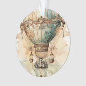  Steampunk Blauwe Hete Luchtballon (2) Ornament (voorkant)
