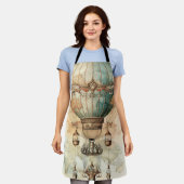 Steampunk Blauwe Hete Luchtballon (2) Schort (Gedragen)