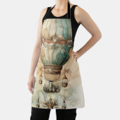 Steampunk Blauwe Hete Luchtballon (2) Schort (Insitu)