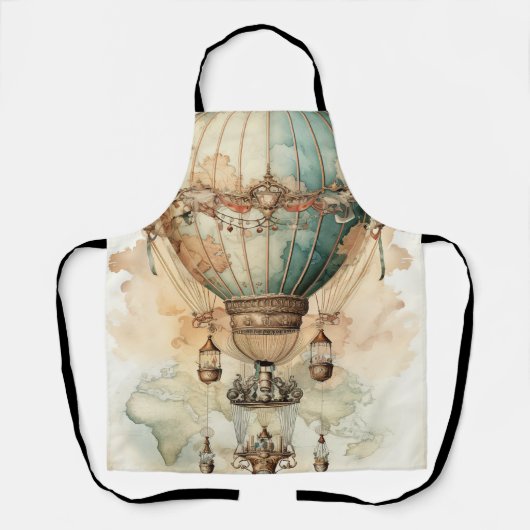 Steampunk Blauwe Hete Luchtballon (2) Schort (Voorkant)