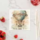 Steampunk Blauwe Hete Luchtballon (2) Servet (Insitu)