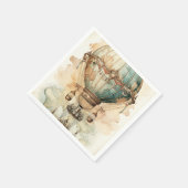 Steampunk Blauwe Hete Luchtballon (2) Servet (Hoek)