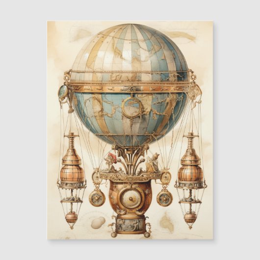 Steampunk Blauwe Hete Luchtballon (3) (Voorkant)