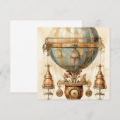 Steampunk Blauwe Hete Luchtballon (3) (Voorkant / Achterkant)